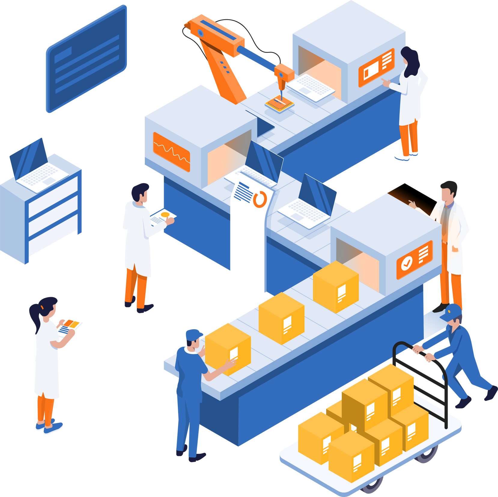 Automated Industry Isometric Business Illustration Concept